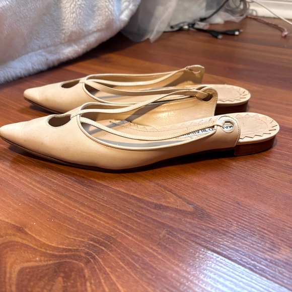 Manolo Blahnik Women's Beige Leather Sandals size 37.5 - Picture 2 of 5